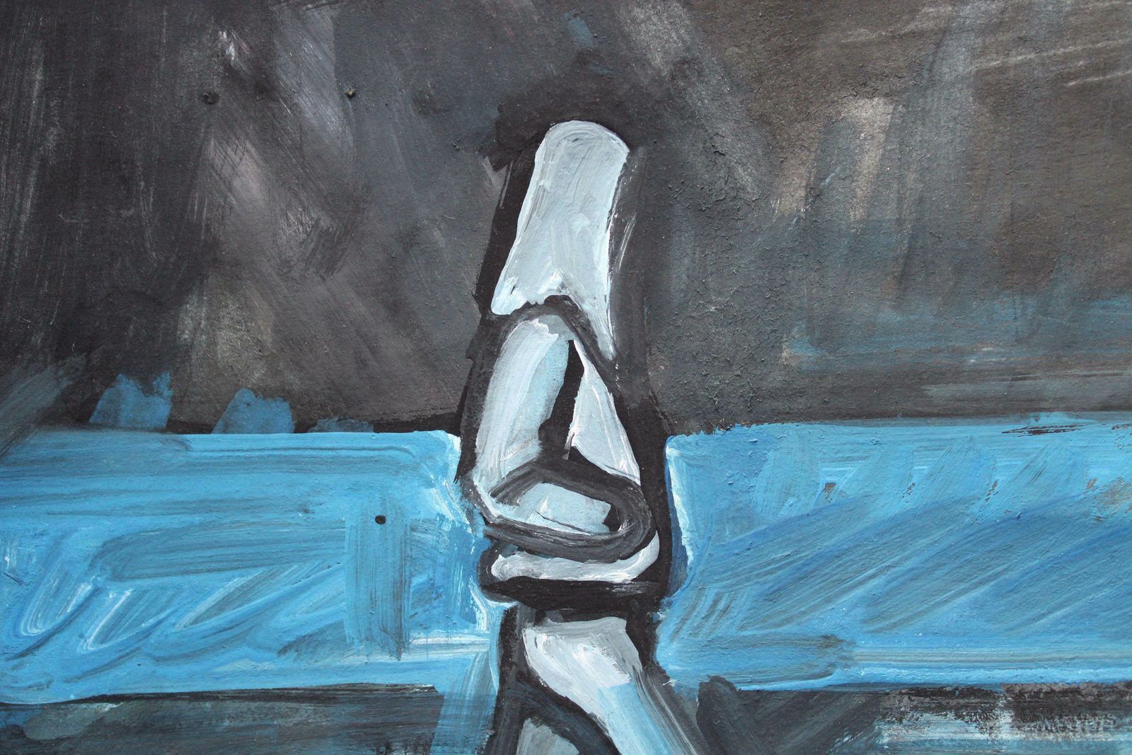 Ansis Butnorwalking Along The Sea. 2024, Gouache, Paper, 25x25 Cm2024 photo for sale