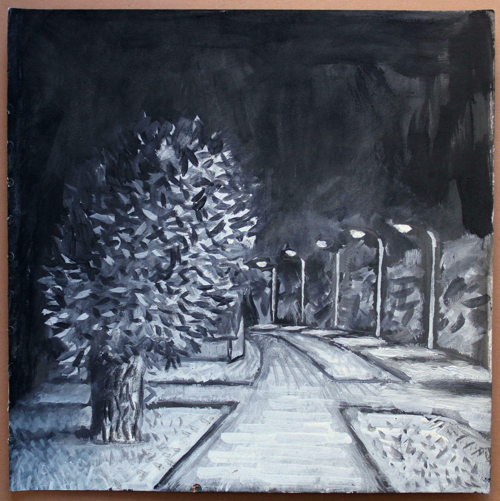 Ansis Butnorroad At Night. 2021, Gouache, Paper, 25x25 Cm2021 photo furniture