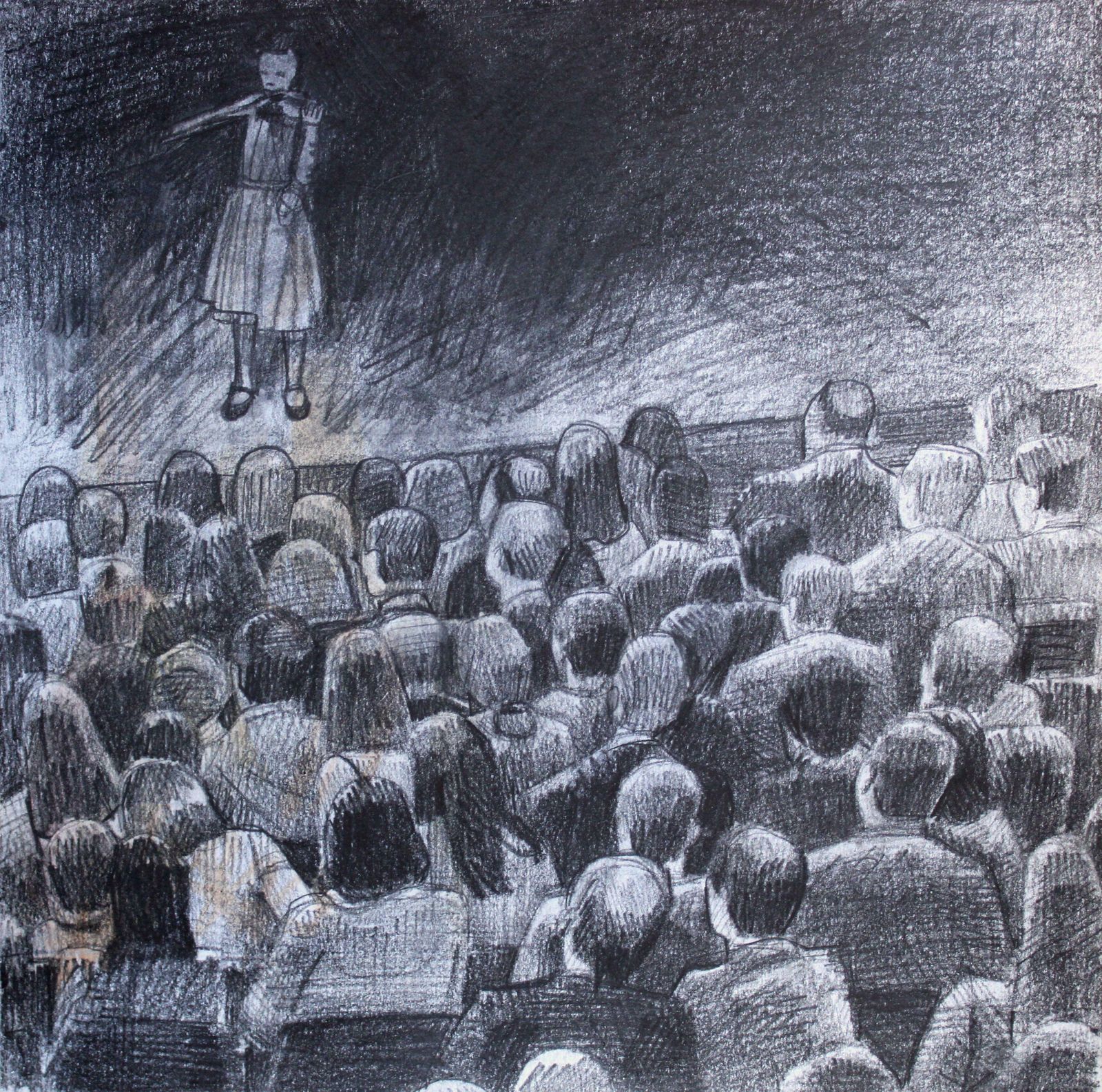 Ansis Butnorthe Little Violinist. 2021., Pencil, Paper, 25x25 Cm2021