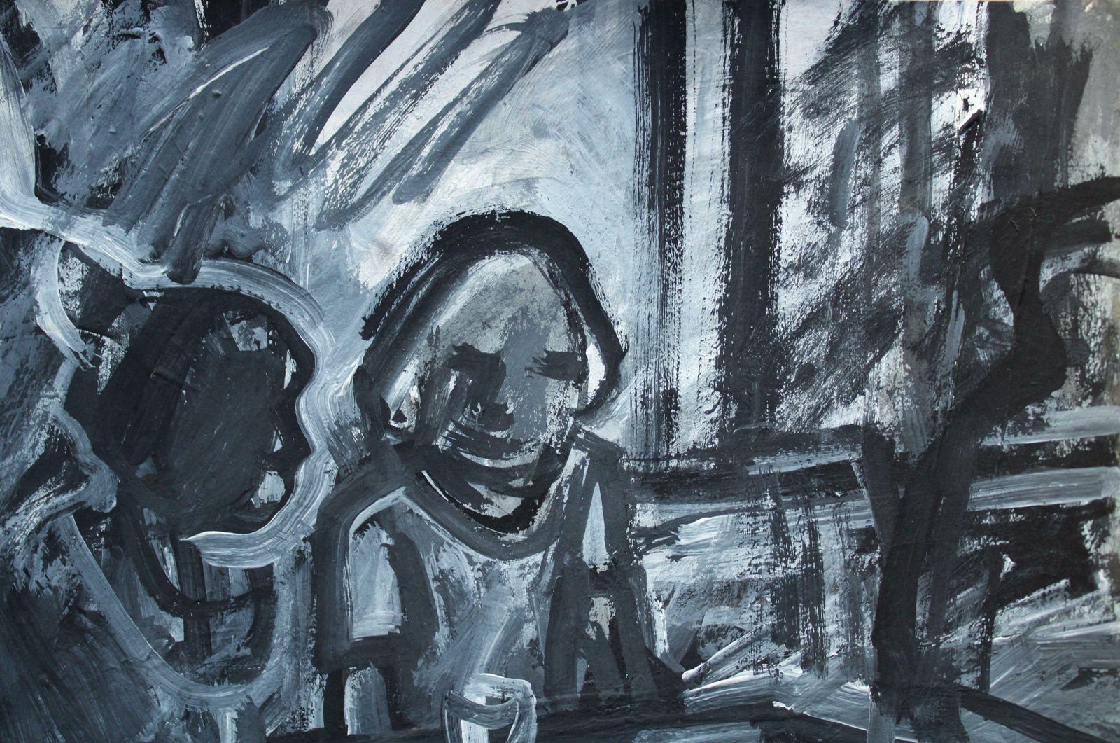 Ansis Butnortwo In The Bar. 2023, Gouache, Paper, 25 X 25 Cm2023 photo 379.0