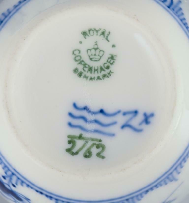 Royal Copenhagen Blue Fluted Plain. Five Coffee Cups With Saucers In Porcelain. photo vintage