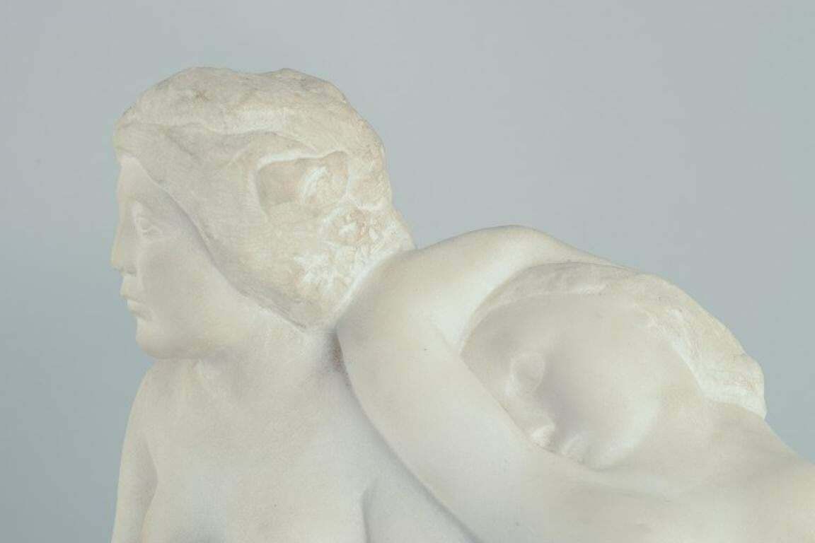 Jean René Carrière. Large And Impressive "Naiades"  Marble Group Sculpture. photo Art