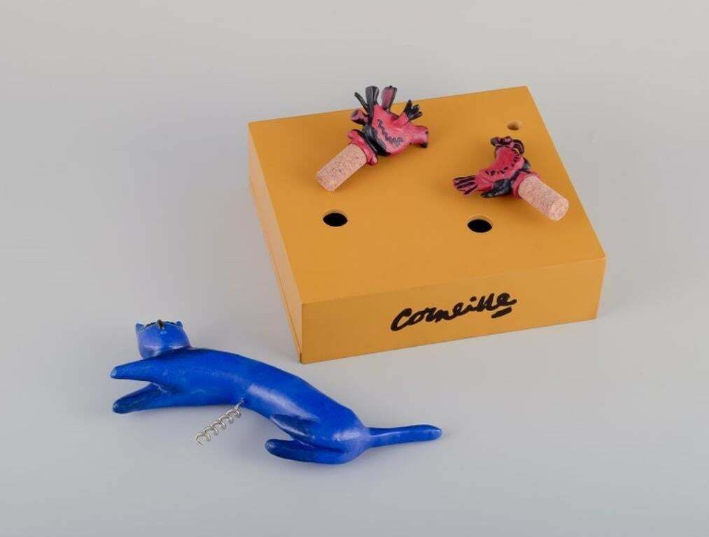 Corneille, Cobra Artist. Sculptural Wine Set Made Of Wood And Resin. photo furniture