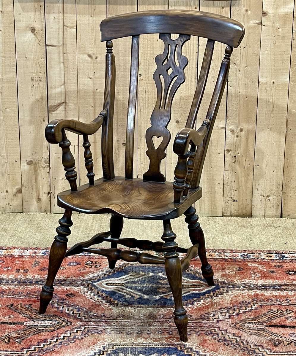 English Ash Armchair From The 1950s photo vintage
