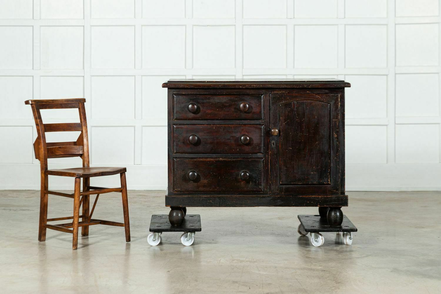19thc English Pine Dresser Base photo for sale