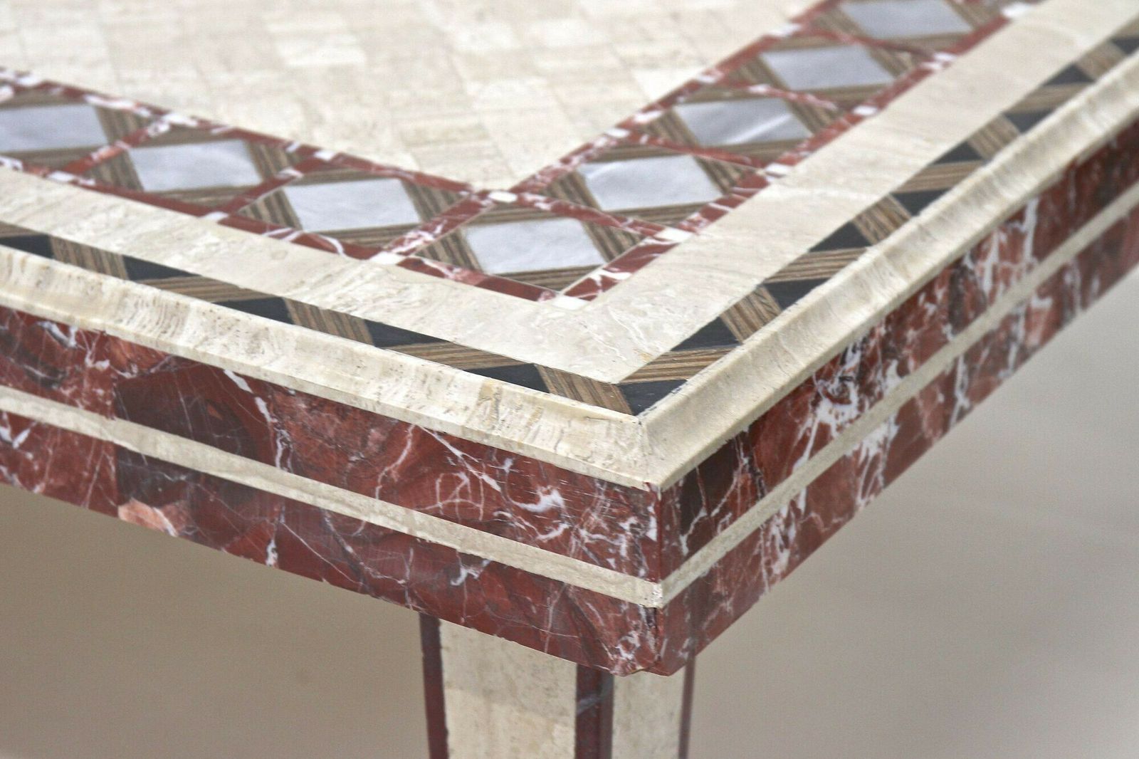 1980s Italian Travertine/ Marble Stone Coffee Table, It Ca. 1980 photo 3000.0