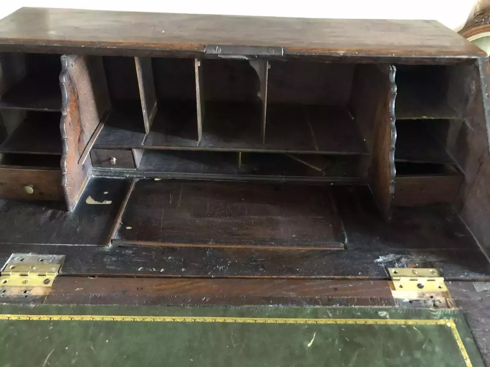 Furniture Handsome Antique Original English Oak Dwarf George Lll Georgian Chest Desk photo