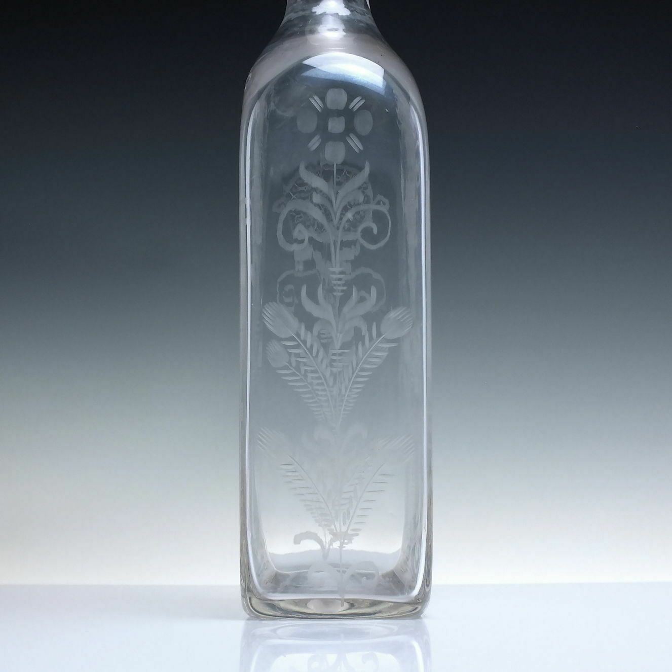 19th Century Engraved Magnum Glass Decanter C1850 photo for sale