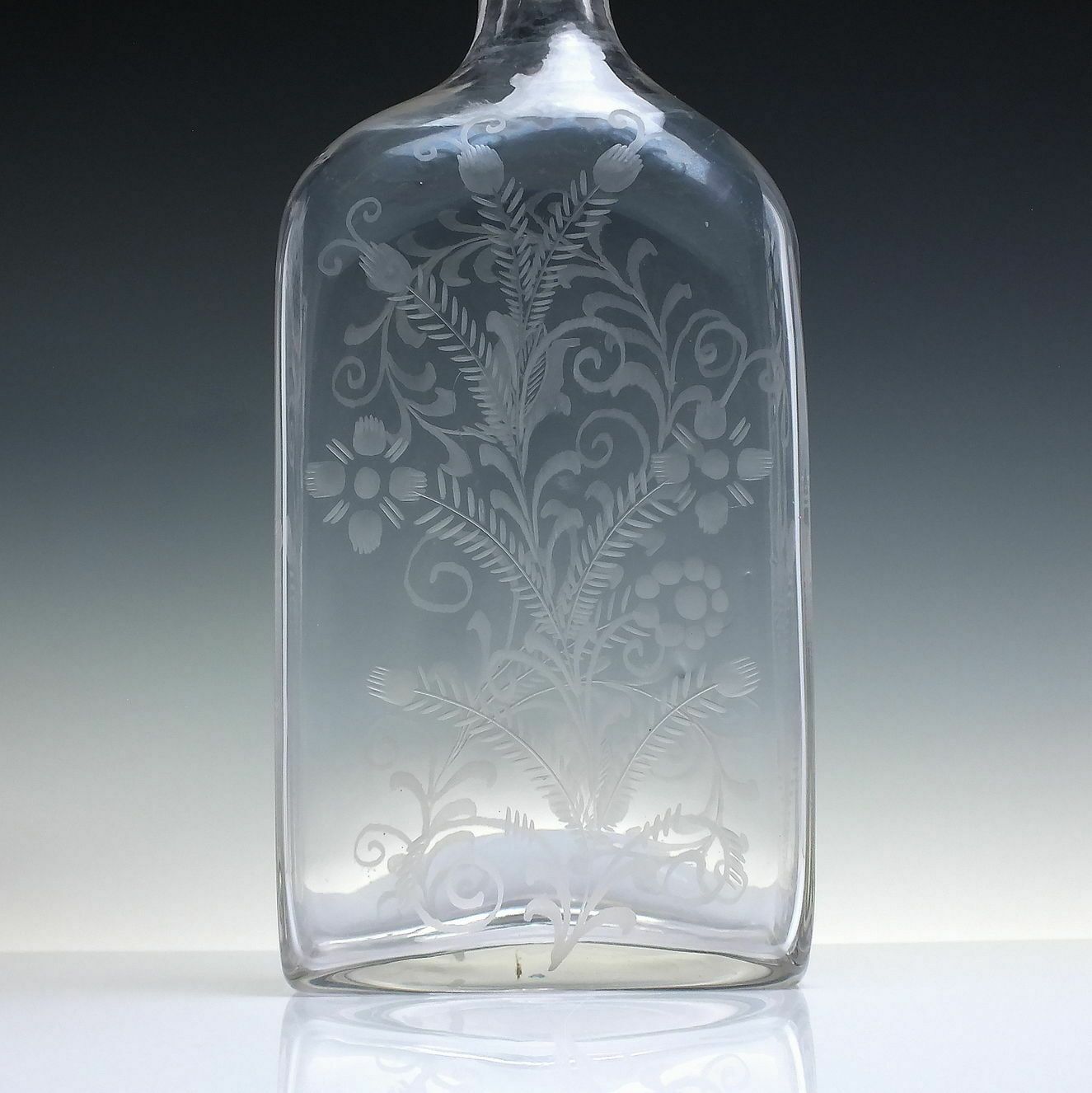 19th Century Engraved Magnum Glass Decanter C1850 photo Home Decor