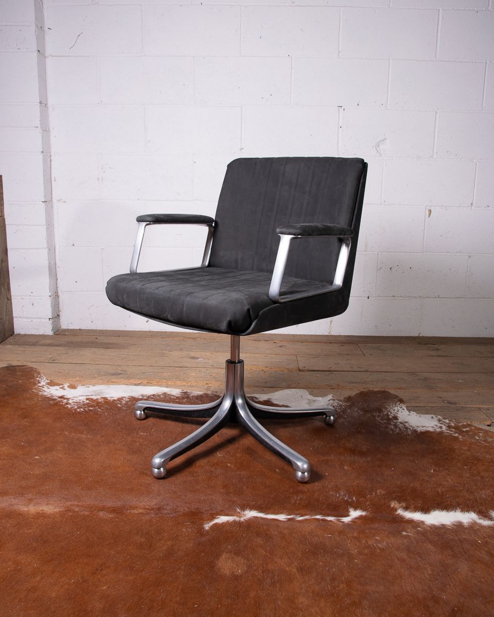 Vintage Leather Osvaldo Borsani Office Desk Chair 1970s photo Furniture