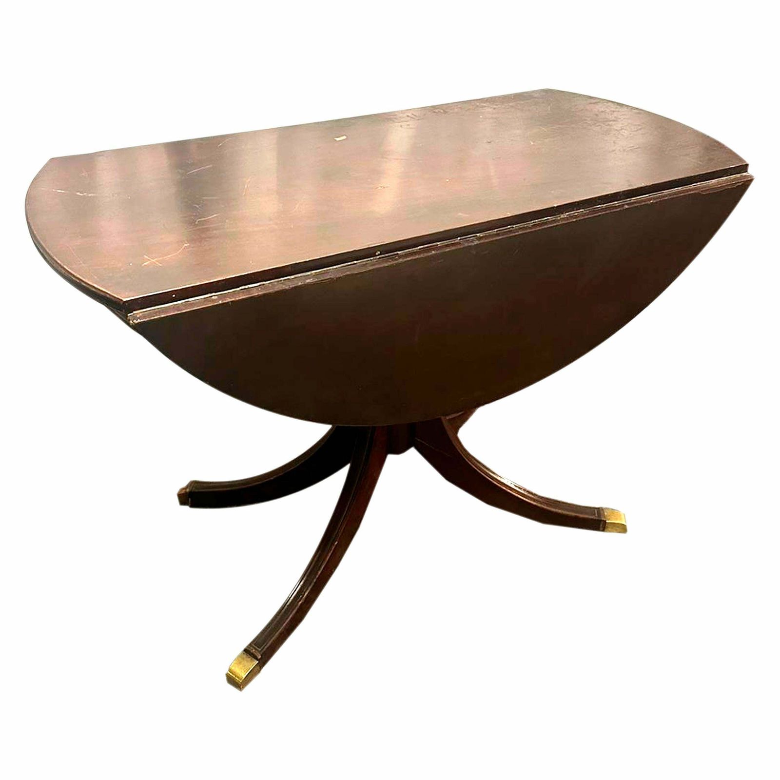 Victorian Era Round Folding Table With Bronze Details, England 19th Century. photo Furniture