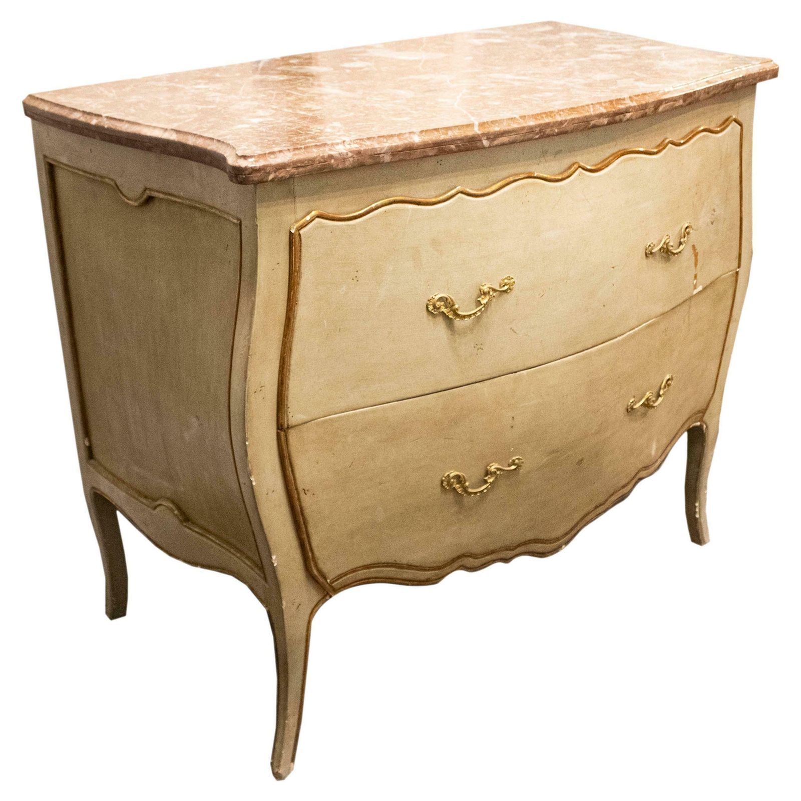 Rococo Style  Handcrafted Two Drawer Chest, Italy, 19th Century.