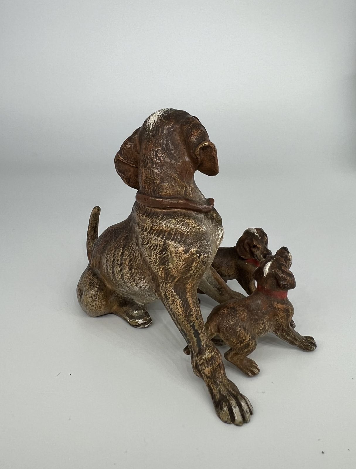 Franz Bergman Dog And Puppies Cold Painted Bronze photo furniture