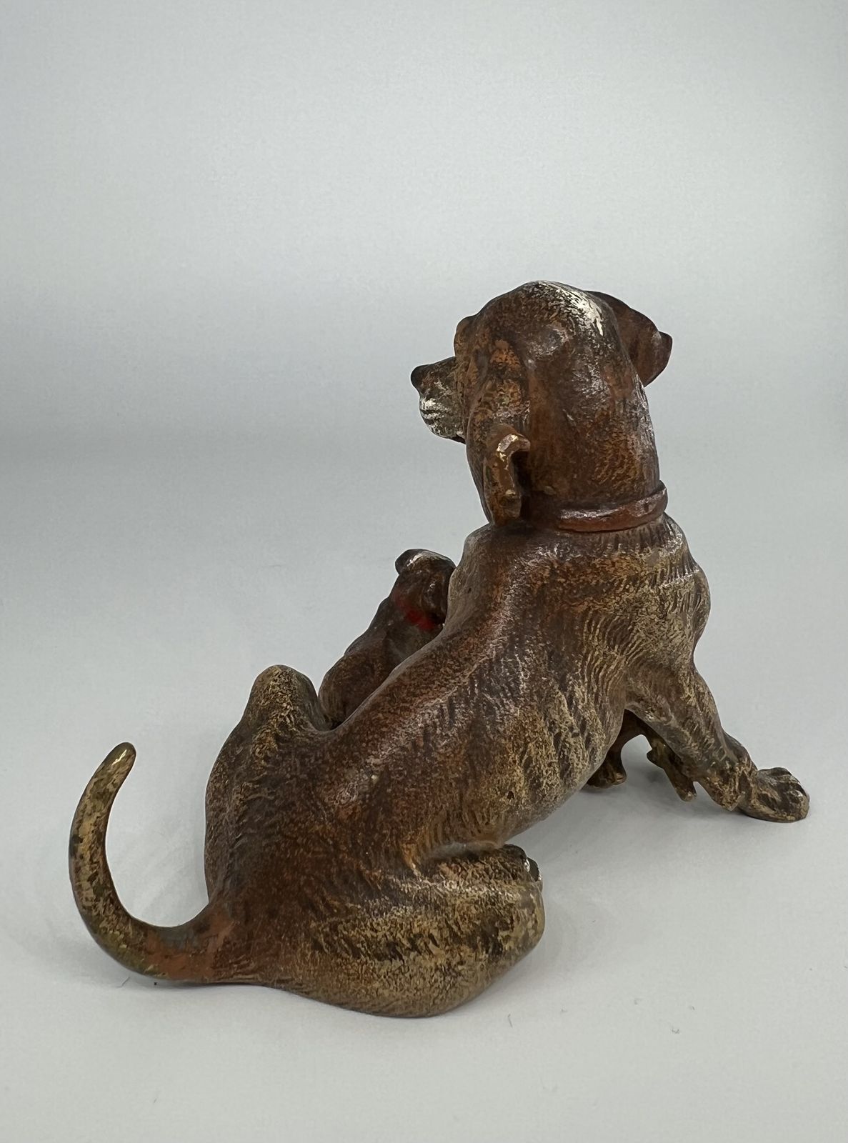 Franz Bergman Dog And Puppies Cold Painted Bronze photo vinterior