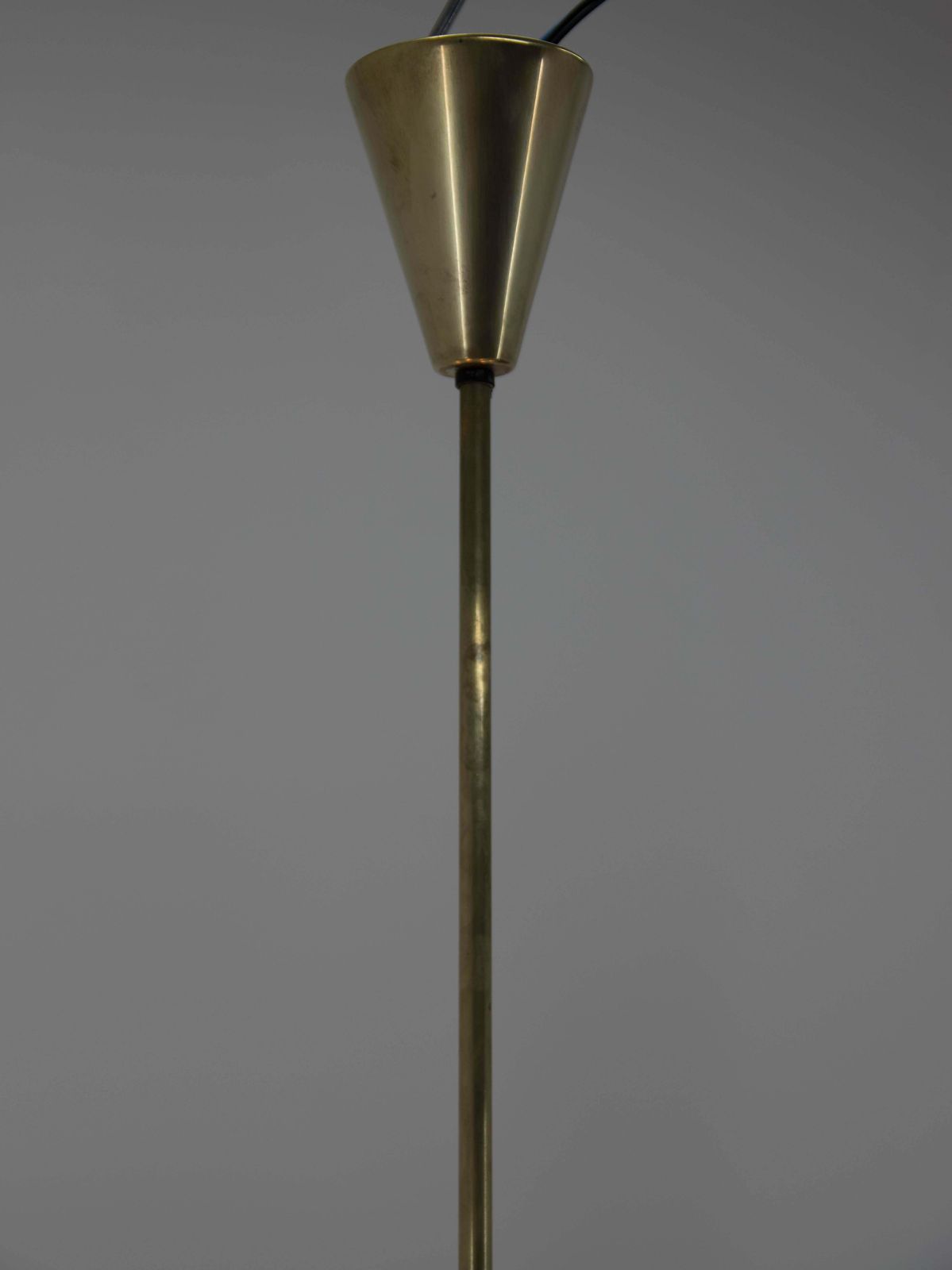 Brass And Glass Chandelier In Lyfa Style, Denmark, 1970s photo vintage
