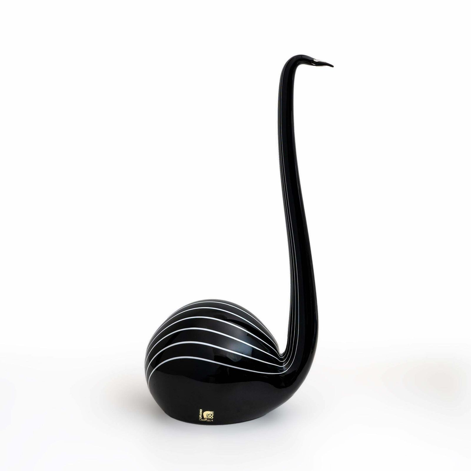 Murano Glass Sculpture "Black Swan", Designed By Livio Seguso. Italy, 1980s photo for sale