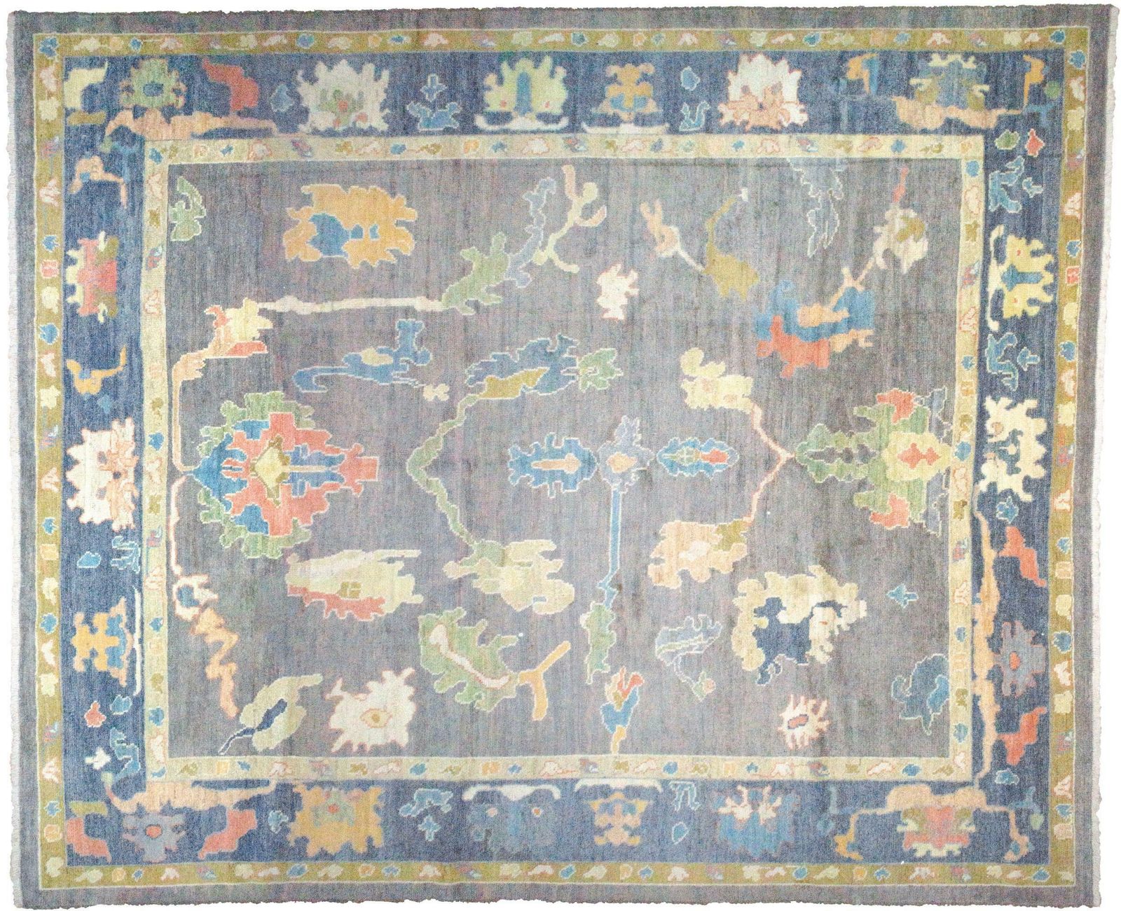 Antique Finished Ushak Carpet 357x309cm photo vinterior