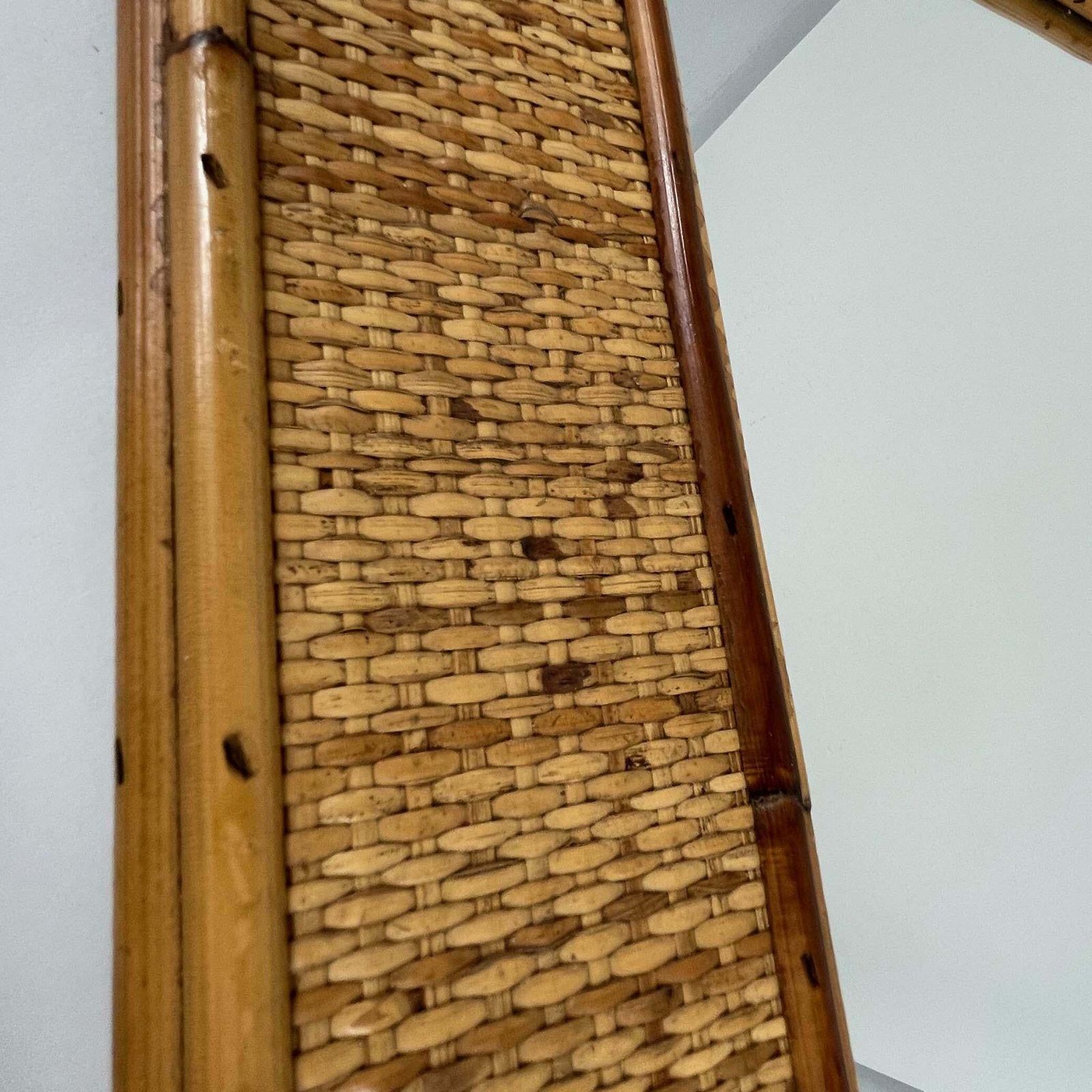 Home Decor Bamboo & Rattan Wall Mirror, Dal Vera Italy 1950s photo