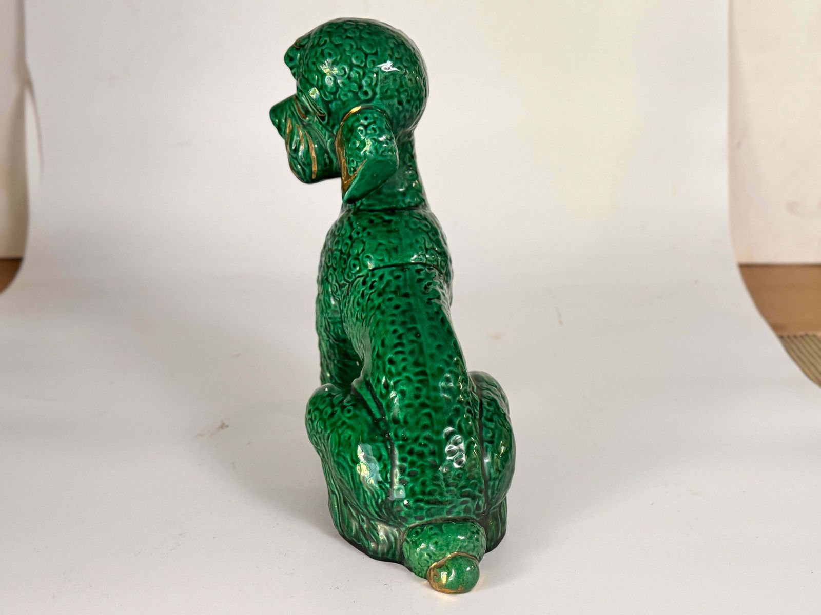 Sculpture Of  Poodle Dog Ceramic  From The 1970s With Hand Painted Details photo Art
