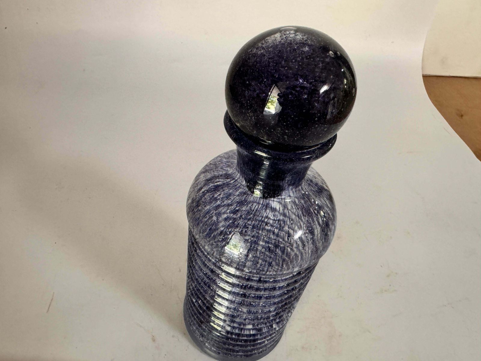 photo furniture Biot  Art Glass Bootle Purple Color France 1960
