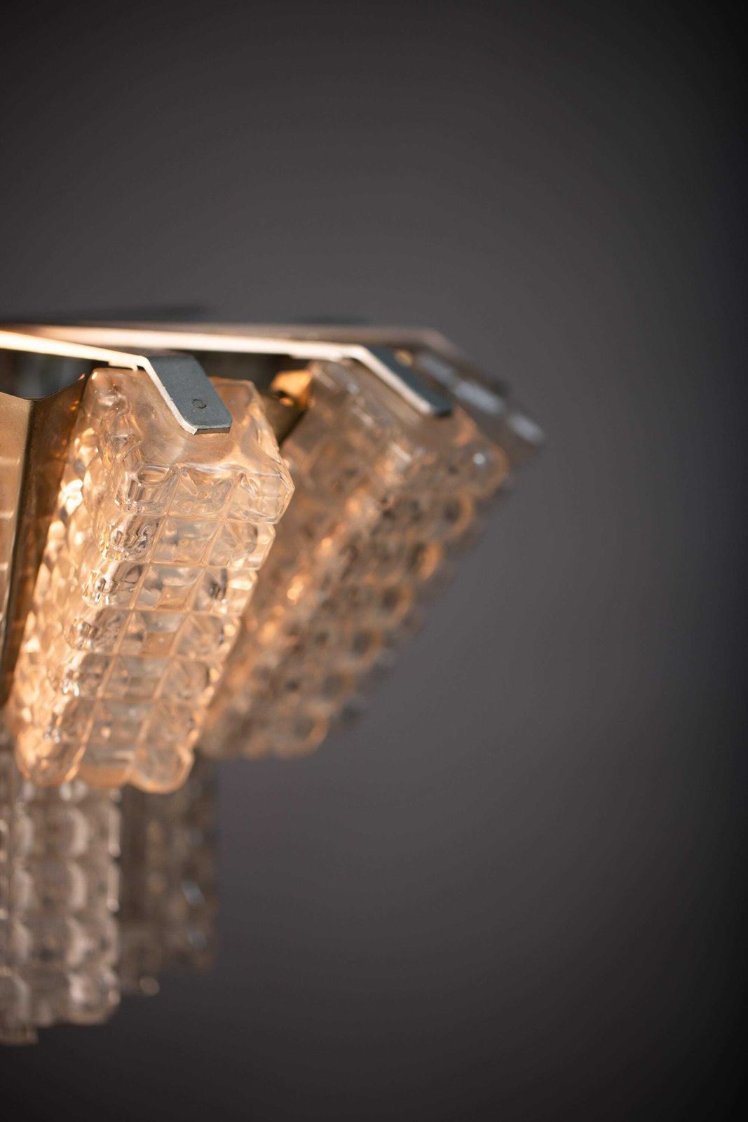 Vintage Glass Chandelier By Austrolux / Austria 1960s / Mid Century Pendant Light With Chrome Base And Glass Cubes / Home Lighting photo furniture