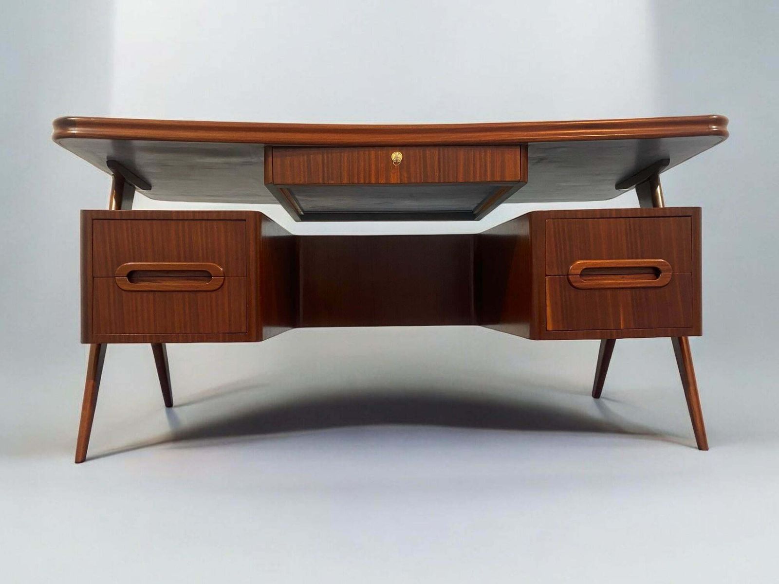 6466.0 Italian Mid Century Executive Desk Designed By Vittorio Dassi In 1950s photo