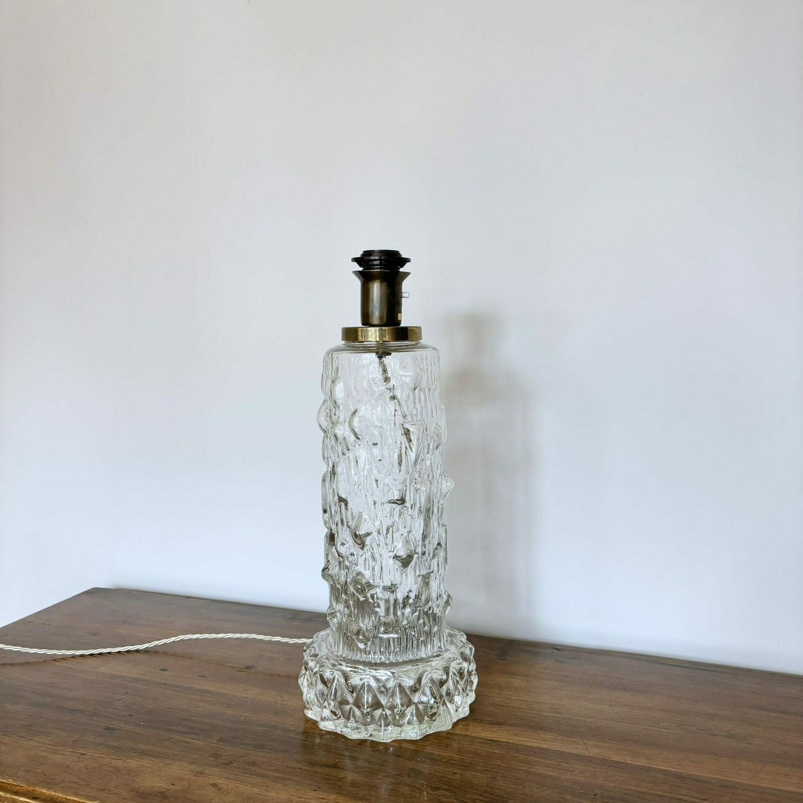 Mid Century Swedish Glass Table Lamp, Attributed To Henrik Blomqvist For Stilarmatur Tranås photo for sale