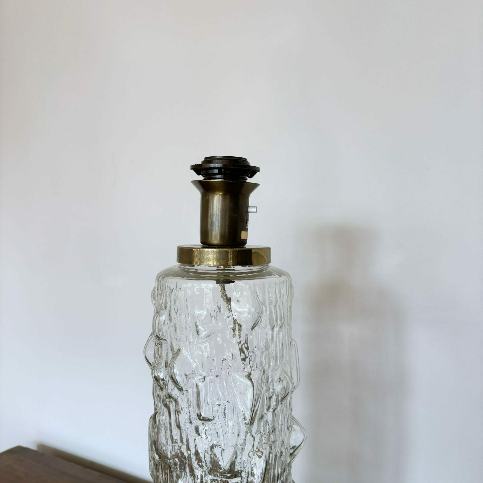 Mid Century Swedish Glass Table Lamp, Attributed To Henrik Blomqvist For Stilarmatur Tranås photo vinterior