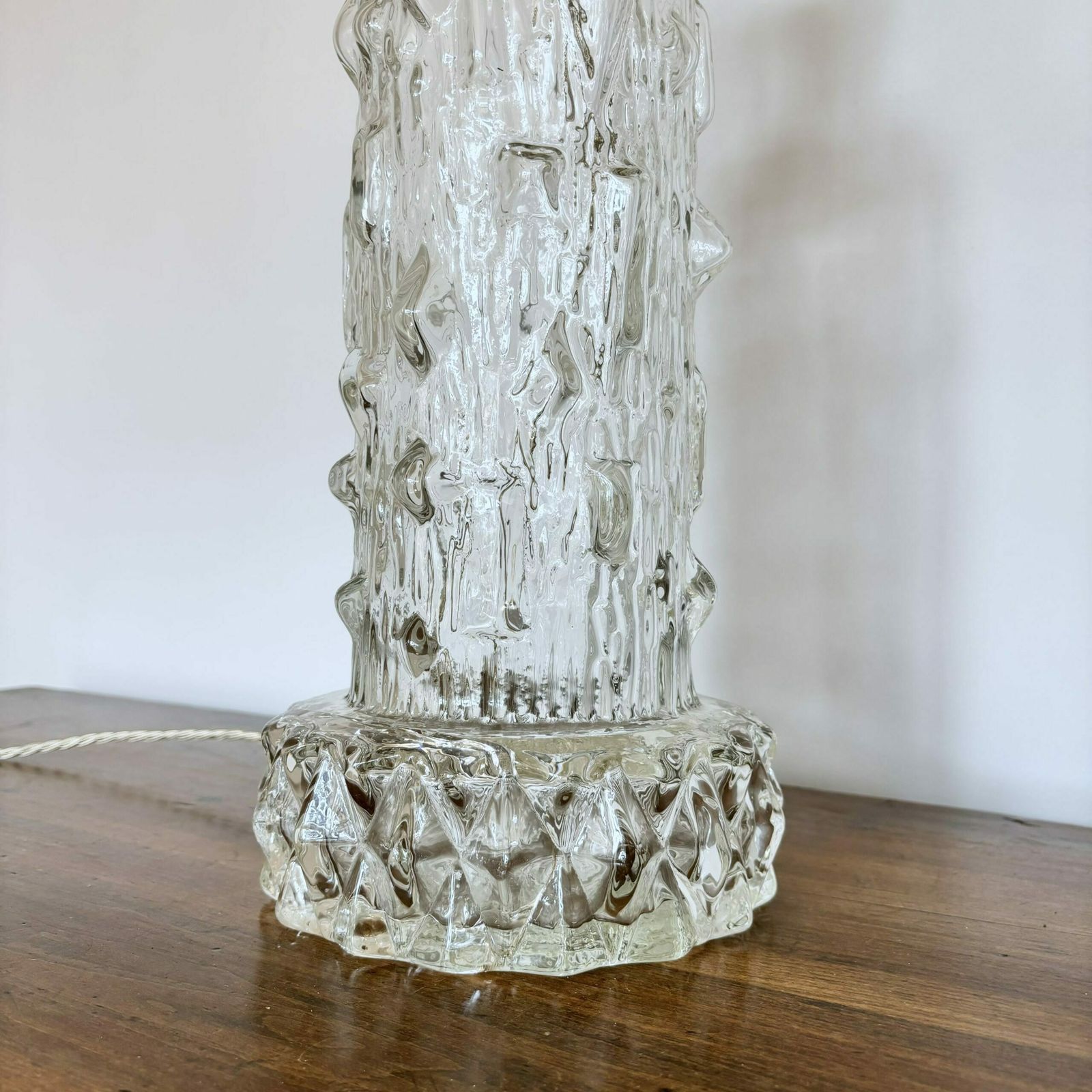 Mid Century Swedish Glass Table Lamp, Attributed To Henrik Blomqvist For Stilarmatur Tranås photo buy