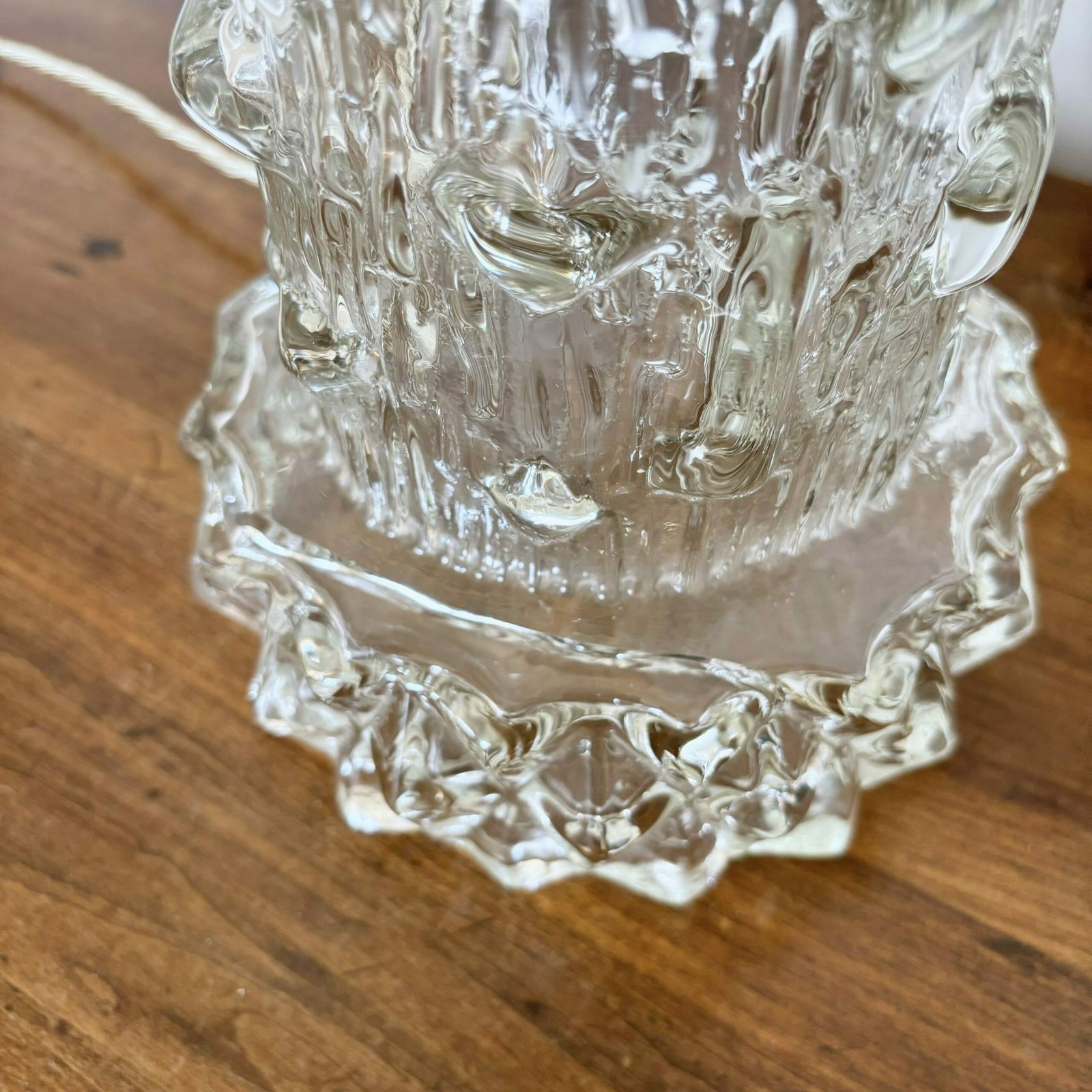 photo for sale Mid Century Swedish Glass Table Lamp, Attributed To Henrik Blomqvist For Stilarmatur Tranås