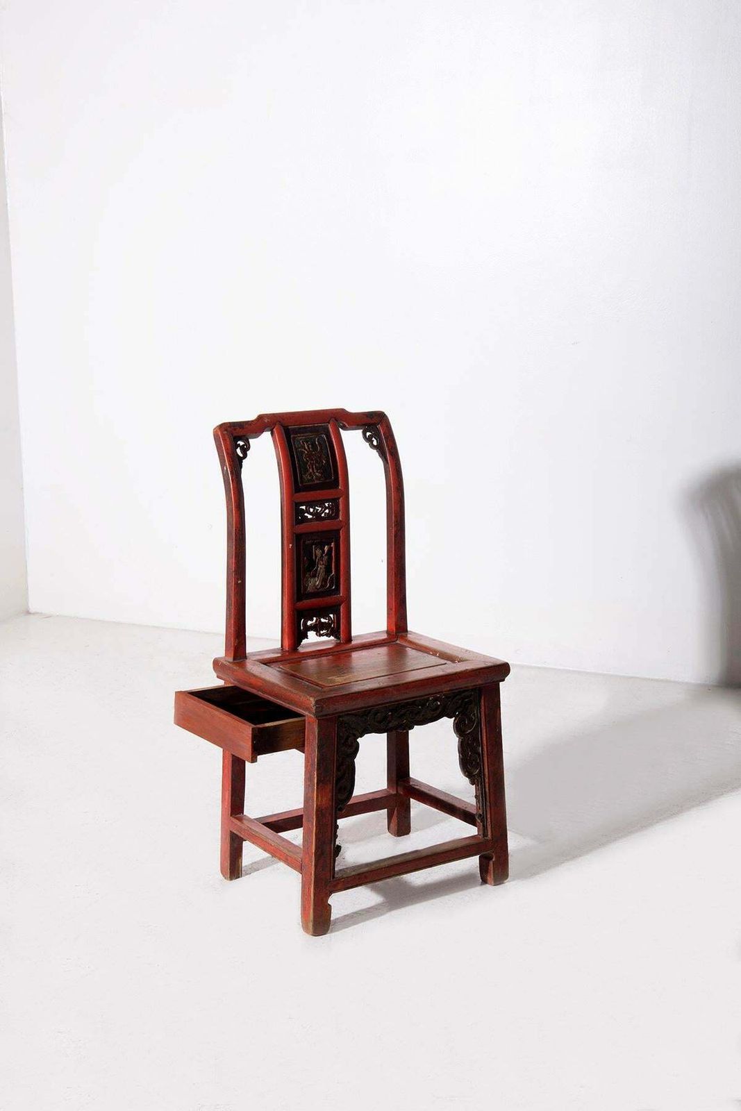 Traditional Qing Style Chair With Hidden Drawer photo for sale