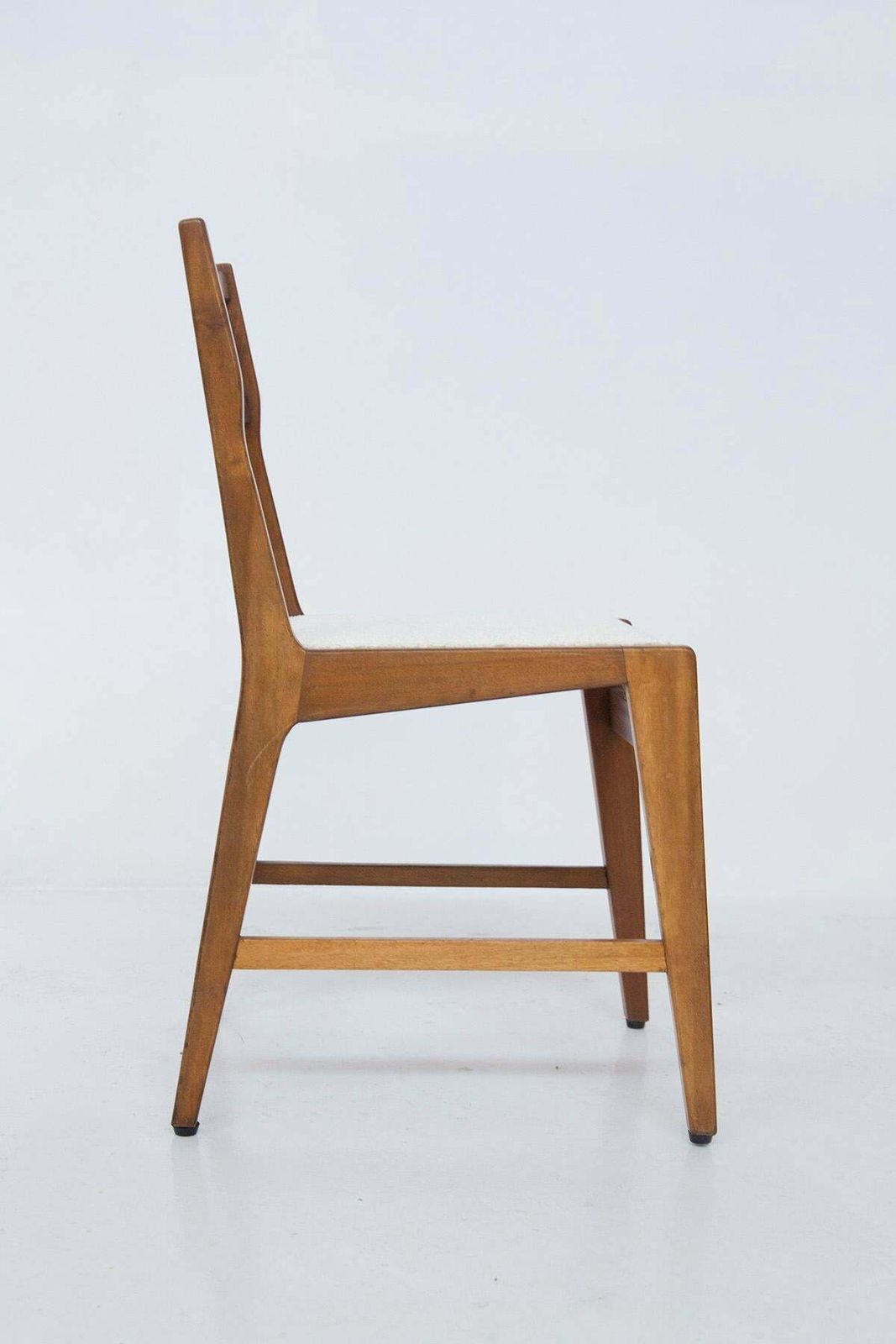 photo furniture Bbpr Attr. To Set Of 12 Wooden Mid Century Chairs In Bouclé