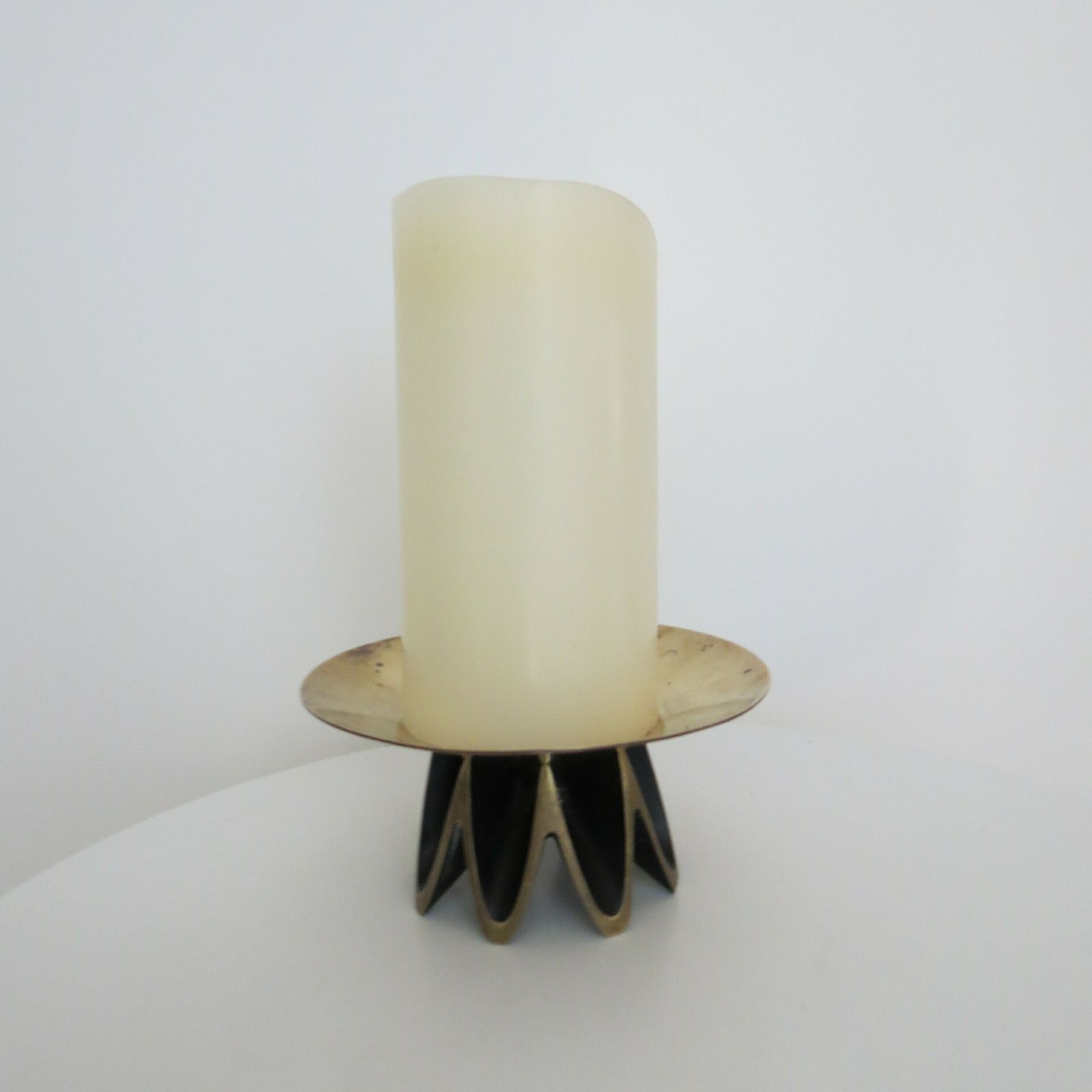 1960s Walter Bosse And Herta Baller Candle Holder Brass And Cast Vienna Austria