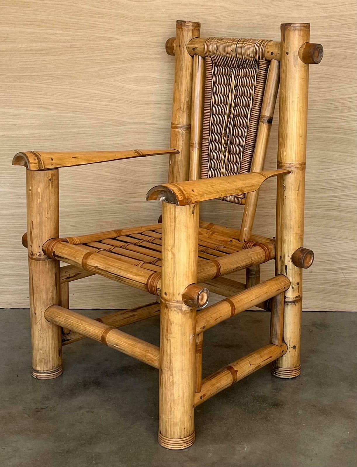 Budji Layug Style Majestic Jumbo Bamboo Pagoda Lounge Chairs photo buy
