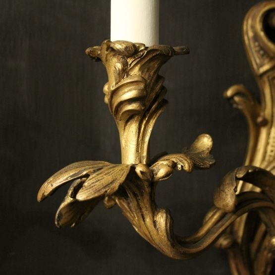 French Gilded Bronze Antique Wall Sconces photo for sale