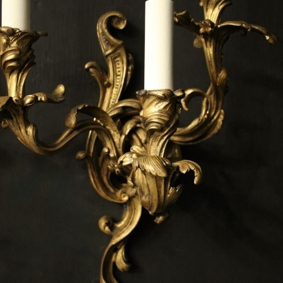 French Gilded Bronze Antique Wall Sconces photo buy