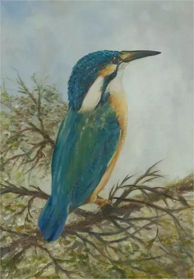 G. Holme   Signed & Framed Mid 20th Century Oil, Kookaburra photo furniture