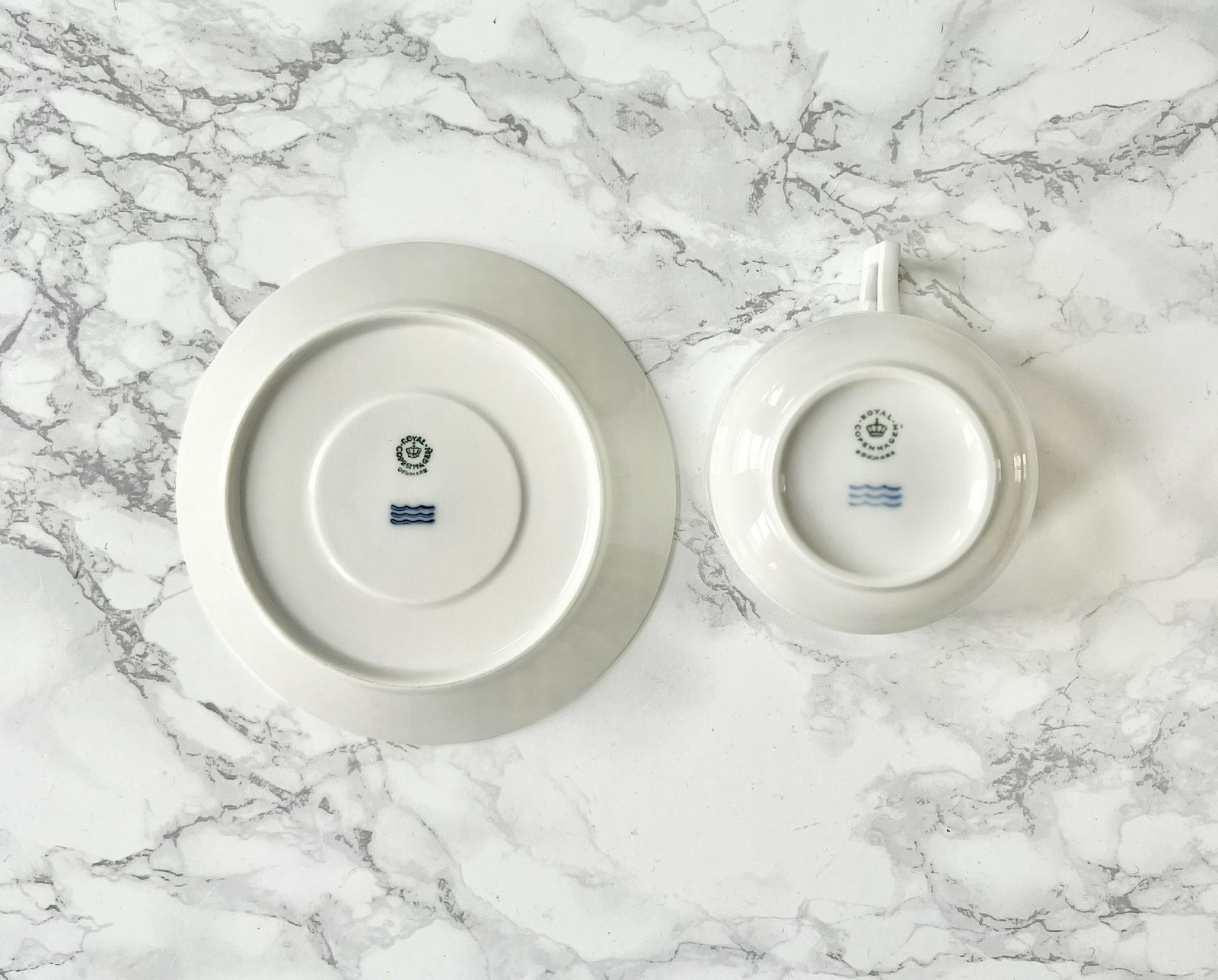 Royal Copenhagen Fan Pattern White Porcelain And Bisque Parian Ware Teacup Classic Scandinavian Homeware Collectible Cabinet Tea Cup 1904 photo vinterior