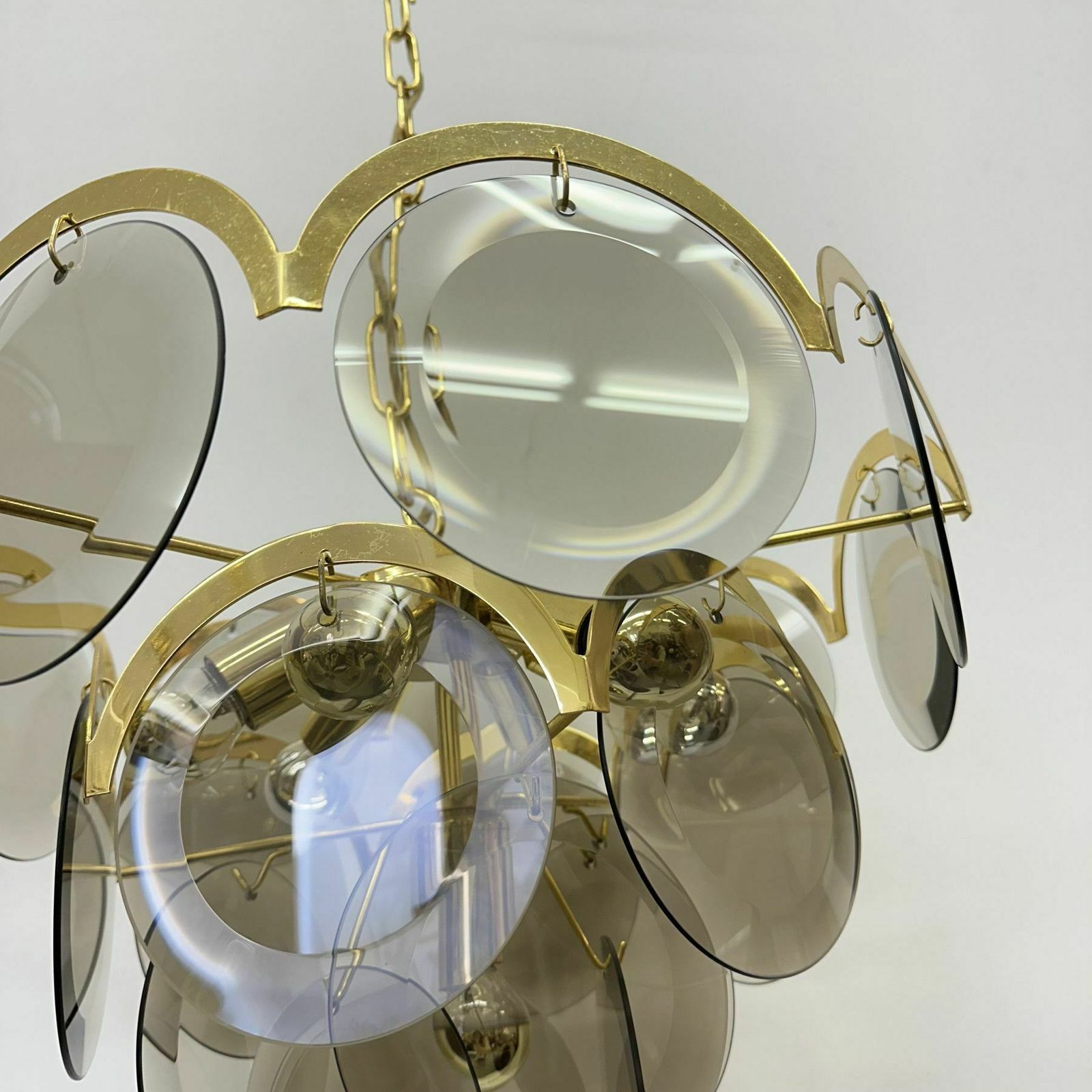 Vistas Gold Smoked Glass, Hanglamp Uit De Jaren 1970 photo vintage