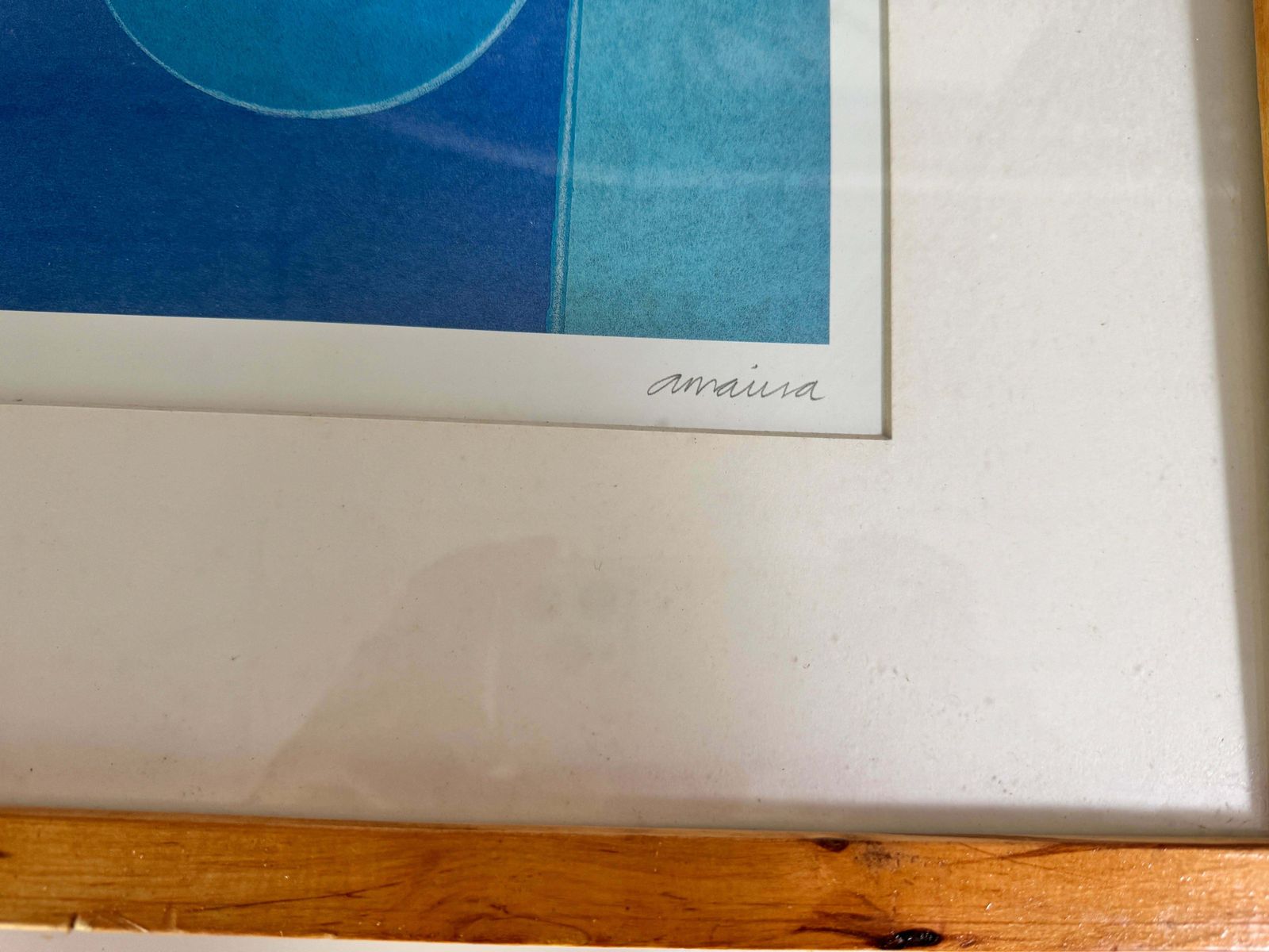 Amaina Print "Midnight Moon", Blue Color Signed And Titled Blue Color USA photo 363.0