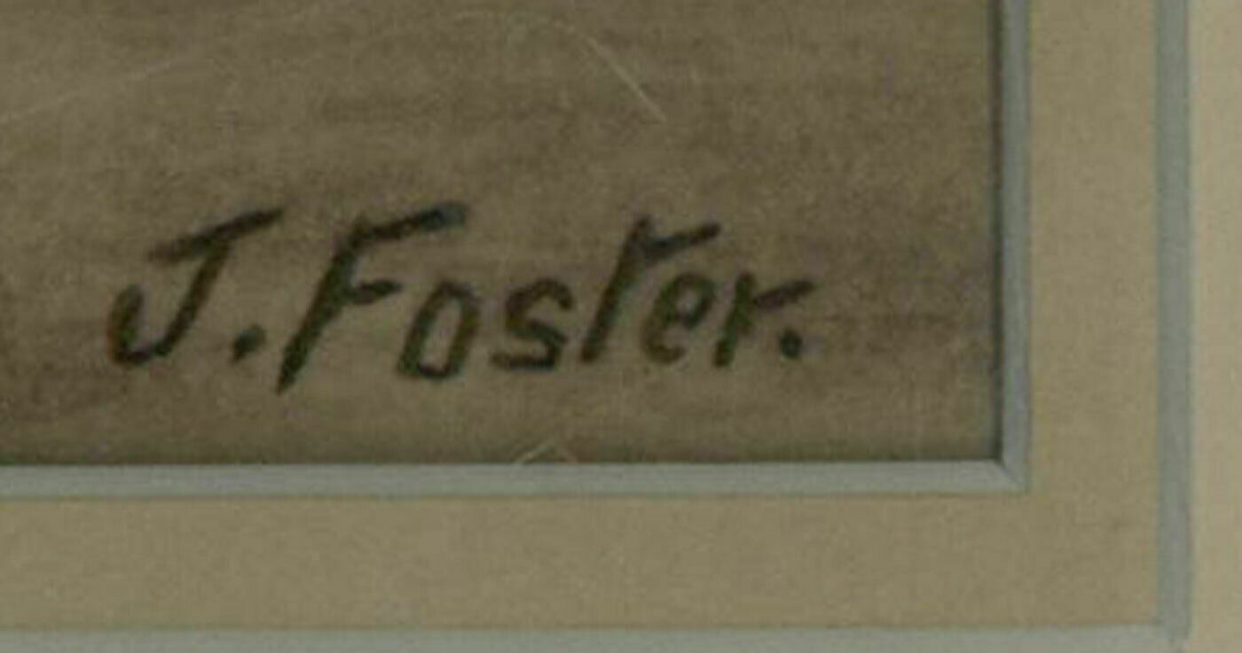J. Foster   Early 20th Century Watercolour, Coastal Town photo Art