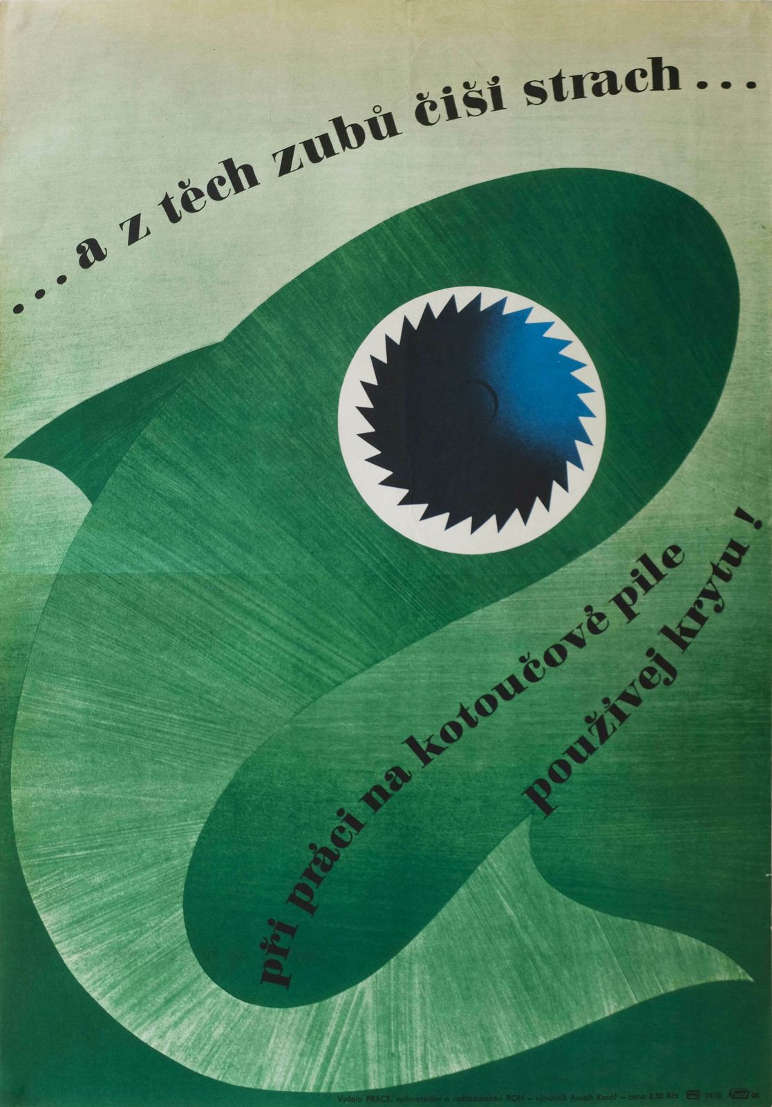 When Working With A Circular Saw, Use Protection   Original Czech Republic Poster | 1970s
