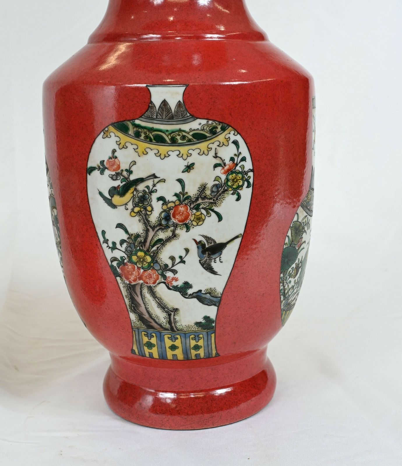 Pair Chinese Qing Porcelain Urns Vases Ceramic China photo furniture