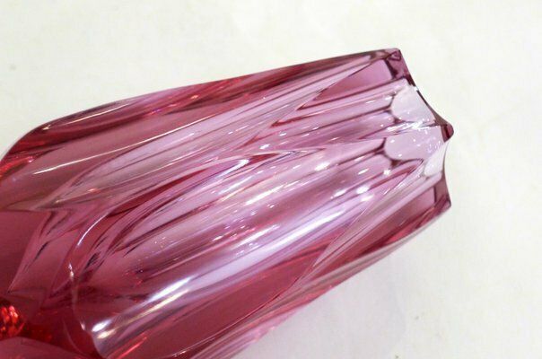 Small Faceted Vase Cut In Purple Pink Glass, 1960s photo furniture