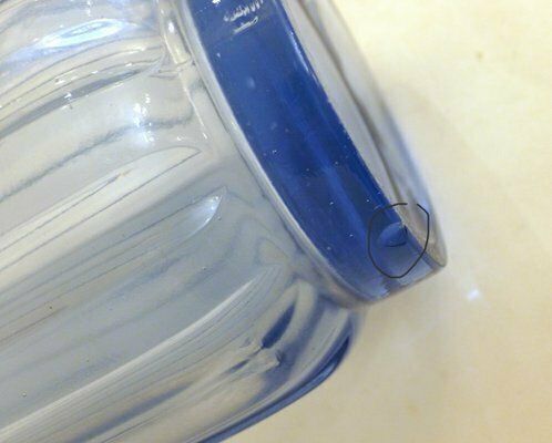 Art Deco Vase With Fluted Body In Blue Molded Pressed Glass, 1930s photo furniture
