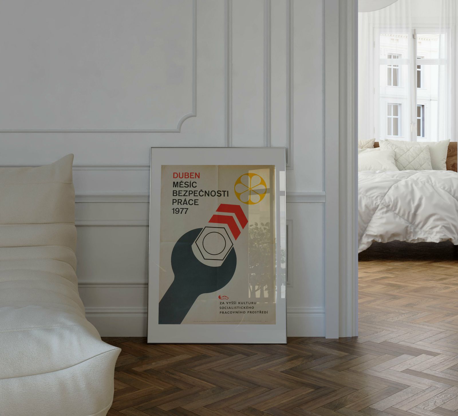 April 1977   Occupational Safety Month   Original Czech Republic Poster | 1977 photo for sale
