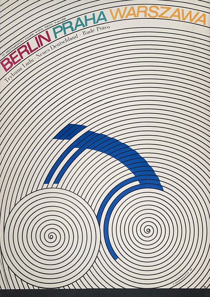 Berlin, Prague, Warsaw   21st International Peace Race   Original Poland Poster | 1968
