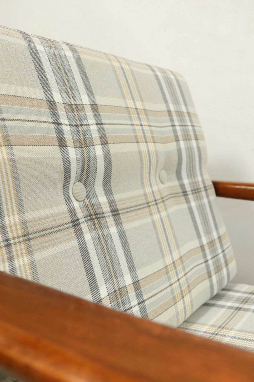 Vintage Armchair 70s English Tartan Project By Z. Bączyk, Poland photo vinterior