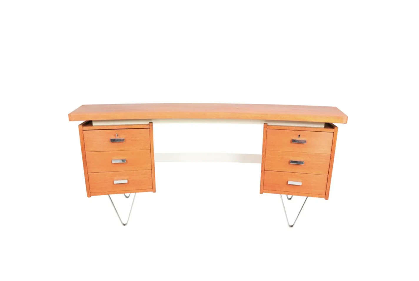Cees Braakman Boomerang Desk With Triangle Legs For Pastoe, Dutch Design, 1950s