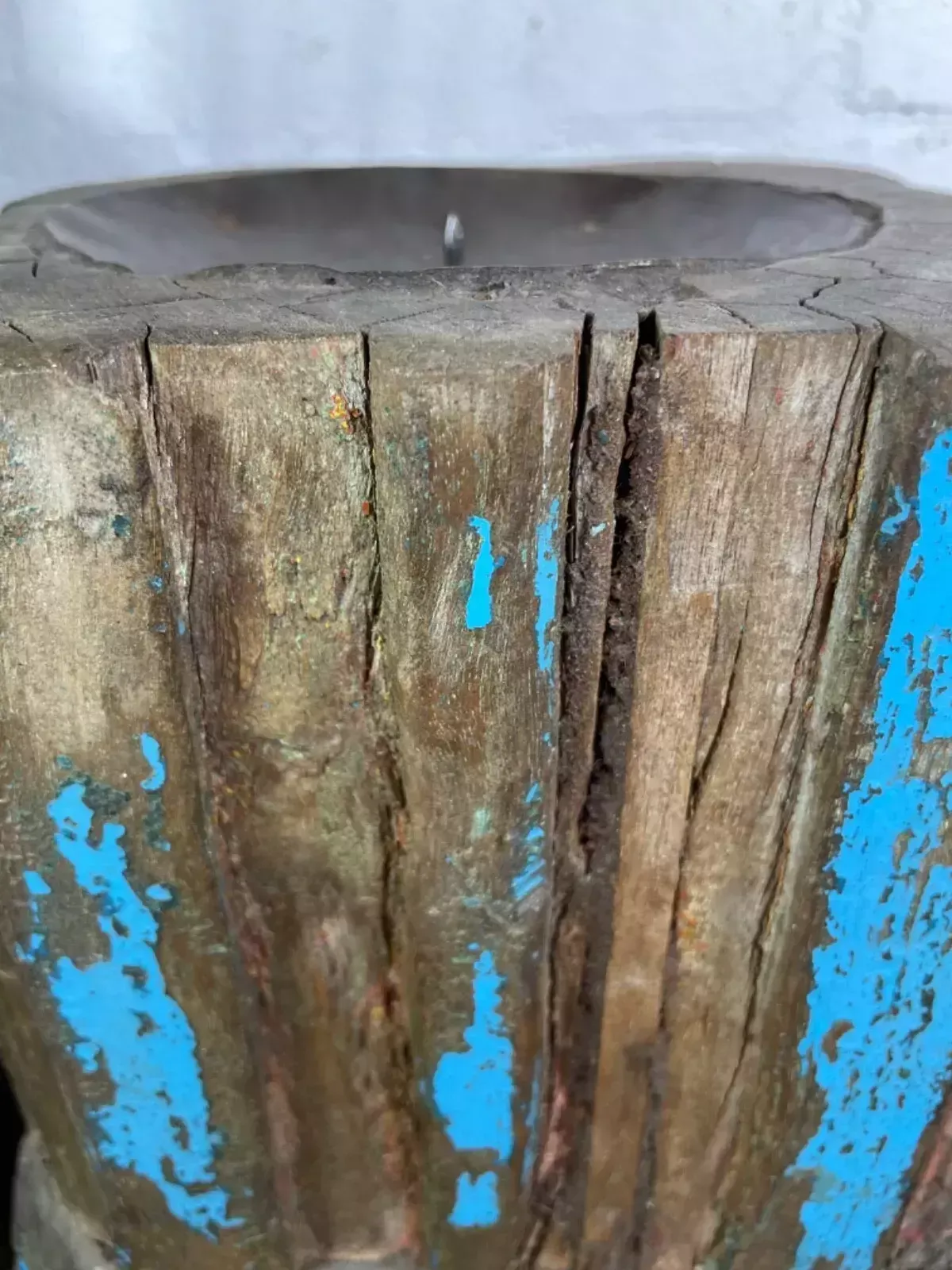 photo furniture Vintage Reclaimed Hand Carved Indian Wooden Pillar Base Candle Holder Plinth